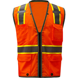 GSS Safety LLC 1702-M GSS Safety 1702, Class 2 Heavy Duty Safety Vest, Orange, M image.