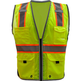 Class 2 Hype-Lite Safety Vest w/Black Side-Lime-4XL view 2