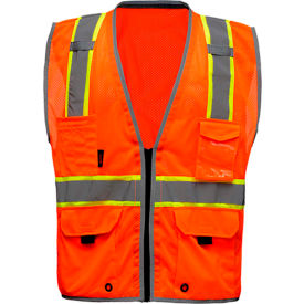 Class 2 Hype-Lite Safety Vest w/Black Side-Orange-4XL view 2