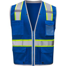GSS Safety LLC 1713-SM/MD GSS Enhanced Visibility Hype-Lite Heavy Duty Vest, SM/MD, Blue image.