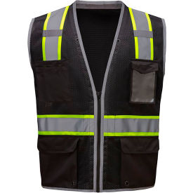 GSS Safety LLC 1715-2XL/3XL GSS Enhanced Visibility Hype-Lite Heavy Duty Vest, 2XL/3XL, Black image.