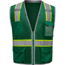 GSS Safety LLC 1716-LG/XL GSS Enhanced Visibility Hype-Lite Heavy Duty Vest, LG/XL, Green image.