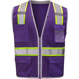 GSS Safety LLC 1717-2XL/3XL GSS Enhanced Visibility Hype-Lite Heavy Duty Vest, 2XL/3XL, Purple image.