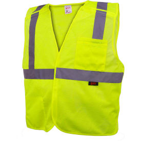 GSS Safety 1801 Standard Class 2 5-Point Breakaway Vest, Lime, Medium