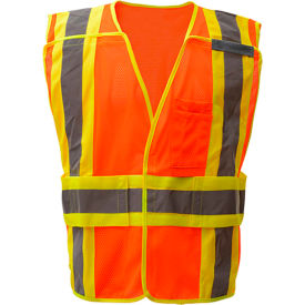 Class 2 Waist Adjustable Breakaway Vest with 2 Pockets, Orange, MD/XL view 2
