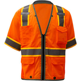 Class 3, Heavy Duty Safety Vest, Orange, 5XL view 2