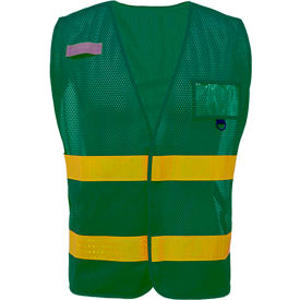 GSS Safety LLC 3116 GSS Safety Incident Command Vest- Green Vest w/ Lime Prismatic Tape-One size Fits All image.