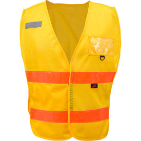 GSS Safety LLC 3117 GSS Safety Incident Command Vest- Yellow w/Orange Prismatic Tape-One size Fits All image.