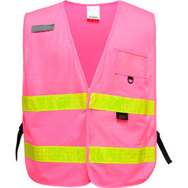 GSS Safety LLC 3119 GSS Safety Incident Command Vest- Pink w/ Lime Prismatic Tape-One size Fits All image.