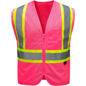 GSS Safety LLC 3139-2XL/3XL GSS Enhanced Visibility Vest, 2XL/3XL, Pink image.