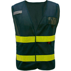 GSS Safety Incident Command Vest- Grey w/ Lime Prismatic Tape-One size Fits All
