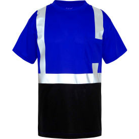 Multi Color Short Sleeve Safety T-shirt with Black Bottom-Blue-3XL view 2
