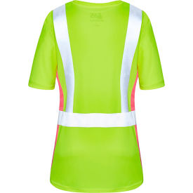 GSS Safety Class 2 Lady Short Sleeve T-shirt Lime with Pink Side-2XL