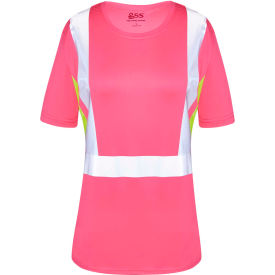 Non-ANSI Lady Short Sleeve T-shirt Pink with Lime Side-MD view 2
