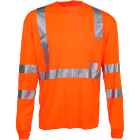GSS Safety 5506 Class 3 Standard Moisture Wicking T-Shirt with Chest Pocket, Orange, Large