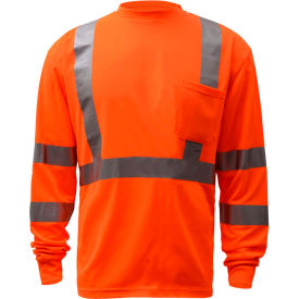 Class 3 Moisture Wicking T-Shirt with Chest Pocket, Orange, 3XL view 2