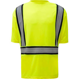 GSS Safety LLC 5701-5XL GSS Safety Class 2 Onyx Two-Tone Anti-Snag T-Shirt w/Segment Tape-Lime-5XL image.