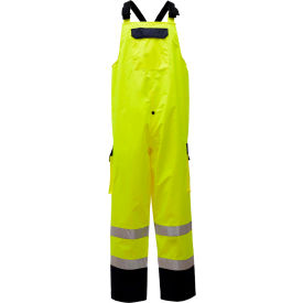 GSS Safety LLC 6805-S/M GSS Safety 6805 Class E Premium Bibs 2 Side Pockets 1 Cargo Pocket, Lime, S/M image.