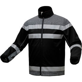 GSS Safety LLC 7533-2XL GSS Quartz Enhanced Visibility Sweatshirt, Polyester, Class 3, Black, 2XL image.