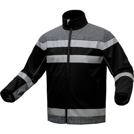 GSS Safety LLC 7533-LG GSS Quartz Enhanced Visibility Sweatshirt, Polyester, Class 3, Black, Large image.