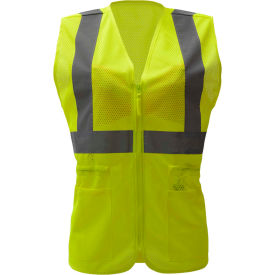 GSS Safety LLC 7803-2XL/3XL GSS Safety 7803, Class 2, Ladies Hi-Vis Safety Vest, Lime, 2XL/3XL image.