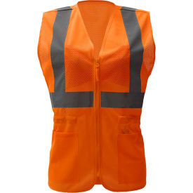GSS Safety LLC 7804-2XL/3XL GSS Safety 7804, Class 2, Ladies Hi-Vis Safety Vest, Orange, 2XL/3XL image.