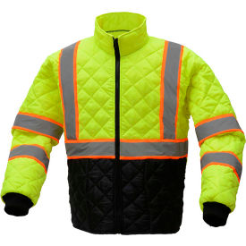 GSS Safety 8007 Quilted Jacket, Class 3, Lime/Black, 5XL