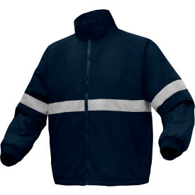 GSS Safety LLC 8022-2XL GSS Enhanced Visibility Waterproof Parka Jacket w/ Fleece Lining, Nylon, Navy, 2XL image.