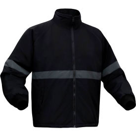 GSS Safety LLC 8023-2XL GSS Enhanced Visibility Waterproof Parka Jacket w/ Fleece Lining, Nylon, Black, 2XL image.