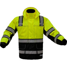 GSS Safety LLC 8505-4XL GSS Safety 8505 3-In-1 Waterproof Parka, Class 3, Lime/Black, 4XL image.