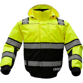 GSS Safety 8511 3-In-1 Bomber Jacket, Class 3, Lime/Black, LG GSS Safety 8511 3-In-1 Bomber Jacket, Class 3, Lime/Black, LG