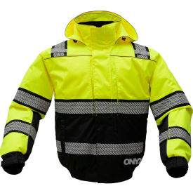 GSS Safety LLC 8511-3XL GSS Safety 8511 3-In-1 Bomber Jacket, Class 3, Lime/Black, 3XL image.