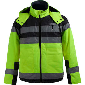 GSS Safety LLC 8515-LG GSS Safety Class 3 Night Glow Sherpa Line Heavy Weight Sierra Jacket-LG image.