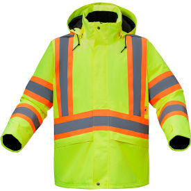 GSS Safety LLC FR6009-SM GSS FR Waterproof Flame Resistant Winter Quilted Jacket, Class 3, Green, Small image.
