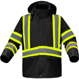 GSS Safety LLC FR6011-2XL GSS FR Waterproof Flame Resistant Winter Quilted Jacket, Class 1, Black, 2XL image.