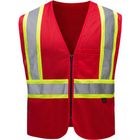 GSS Safety LLC 3134-SM/MD GSS Safety Enhanced Visibility Multi-Color Vest-Red-S/M image.