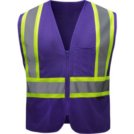 GSS Safety LLC 3137-LG/XL GSS Safety Enhanced Visibility Multi-Color Vest-Purple-L/XL image.