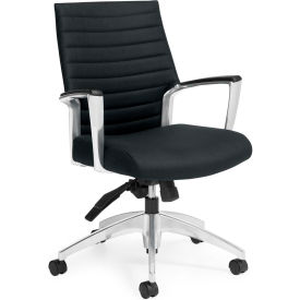 Global Ribbed Back Office Chair - Vinyl - Mid Back - Gray - Accord Series