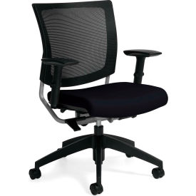 Global™ Mesh Back Office Chair with Arms - Fabric - Mid Back - Coal - Graphic Series Global™ Mesh Back Office Chair with Arms - Fabric - Mid Back - Coal - Graphic Series