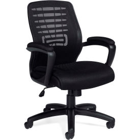 Global Industries Otg OTG11750B Offices To Go™ Mesh Back Managers Chair -Fabric - Black image.
