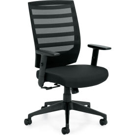 Offices To Go™ Mesh High Back Management Chair with Fabric Seat - Black Offices To Go™ Mesh High Back Management Chair with Fabric Seat - Black