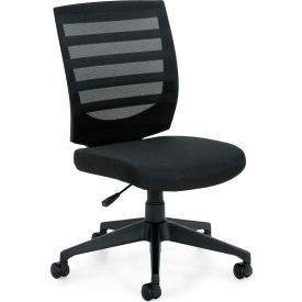 Global Industries Otg OTG11922B Offices To Go™ Mesh Mid Back Task Chair - Armless - Black image.