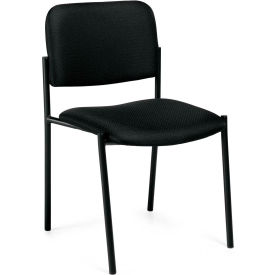 Global Industries Otg OTG2748B Offices to Go™ Armless Stack Chair - Fabric - Black image.