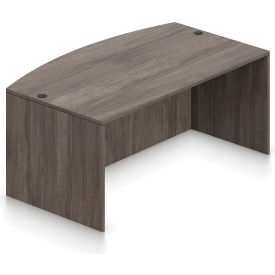 Global Industries Otg SL7141BDS-AGL Offices To Go™ Wood Desk with Bow Front - 71"- Artisan Gray image.