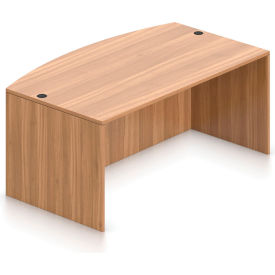 Global Industries Otg SL7141BDS-AWL Offices To Go™ Wood Desk with Bow Front - 71"- Walnut image.