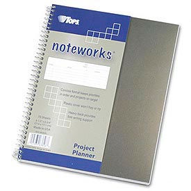Noteworks Project Planner with Poly Cover, 8-1/2 x 6-3/4, Metallic Gold