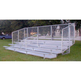 Gt Grandstands By Ultraplay NA-0421DLX_CL 4 Row GTG Aluminum Bleacher with Mid-Aisle & Guardrail, 21 Long, Double Footboard image.