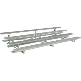 Gt Grandstands By Ultraplay TR-0409ALRPRF 4 Row Universal Low Rise Tip N Roll Aluminum Bleacher, 9 Long, Double Footboard image.