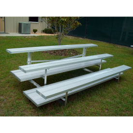 Gt Grandstands By Ultraplay NB-0312APRF 3 Row National Rep Aluminum Bleacher, 12 Long, Double Footboard image.