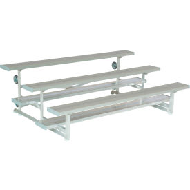 Gt Grandstands By Ultraplay TR-0312STD 3 Row National Rep Tip N Roll Aluminum Bleacher, 12 Long, Single Footboard image.